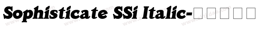 Sophisticate SSi Italic字体转换